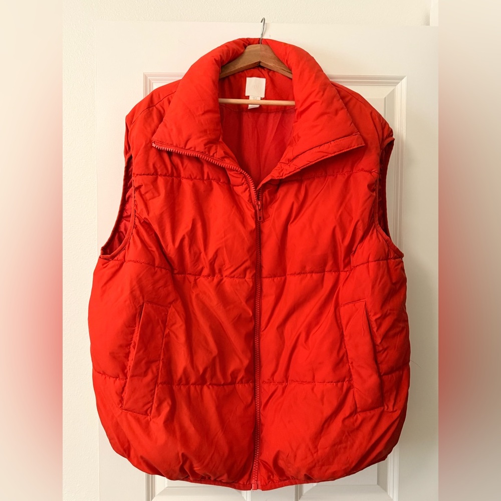 H&M Bright Red Quilted Vest